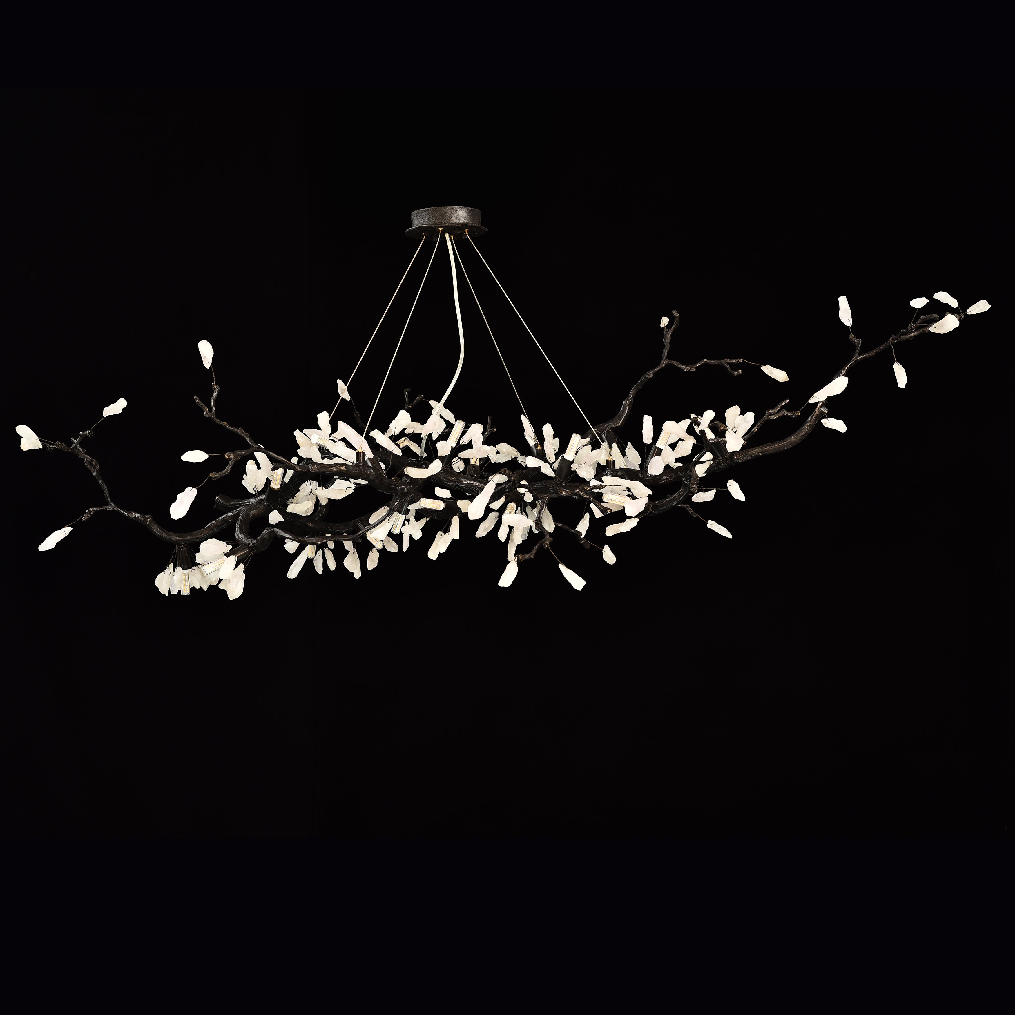 Selenite Crystal Blossom Branching Tree Chandelier by Bling Lighting Studio