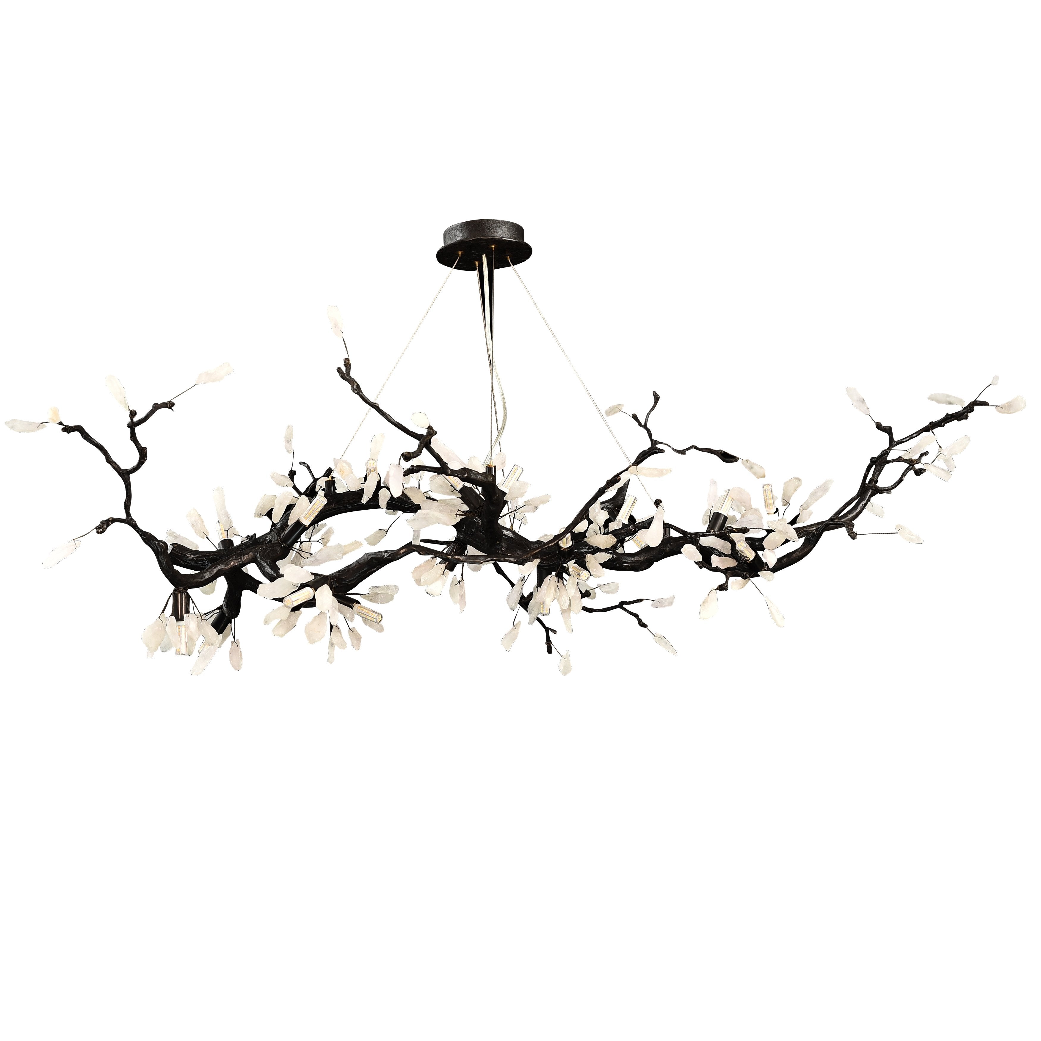 Selenite Crystal Blossom Branching Tree Chandelier by Bling Lighting Studio