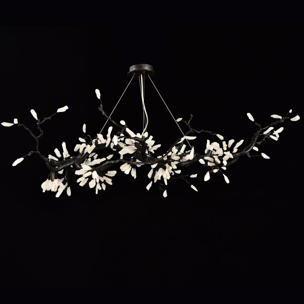 Selenite Crystal Blossom Branching Tree Chandelier by Bling Lighting Studio