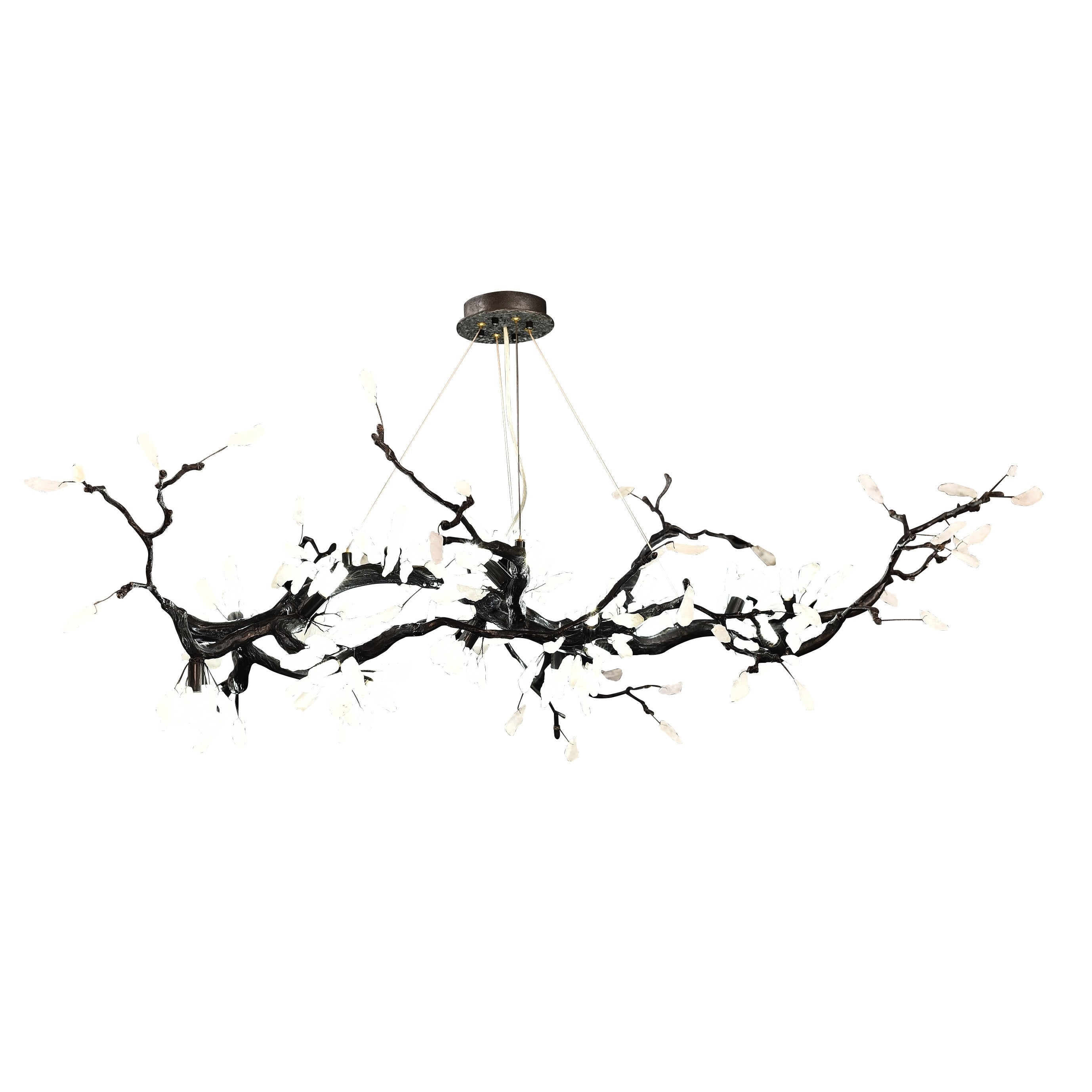 Selenite Crystal Blossom Branching Tree Chandelier by Bling Lighting Studio