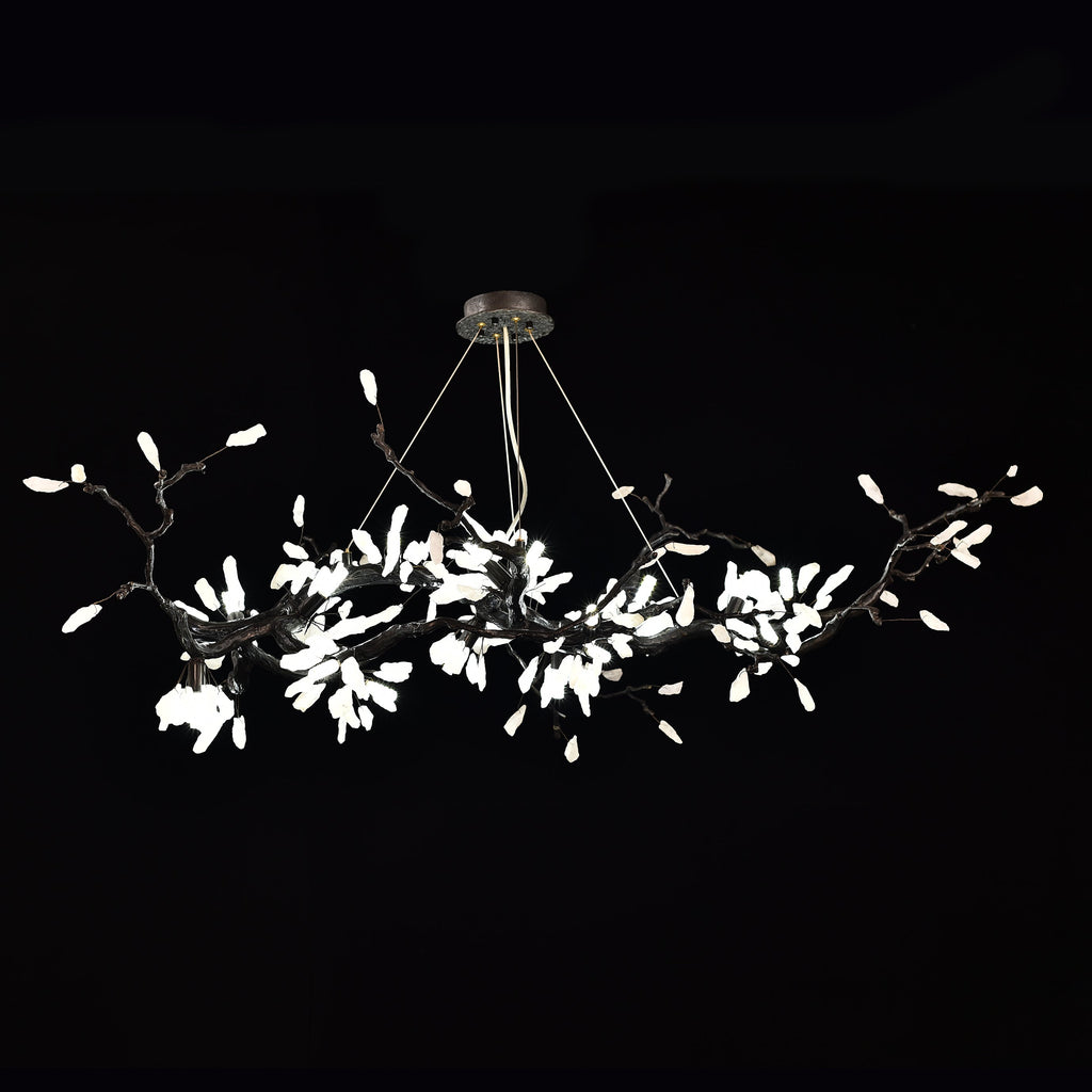 Selenite Crystal Blossom Branching Tree Chandelier by Bling Lighting Studio