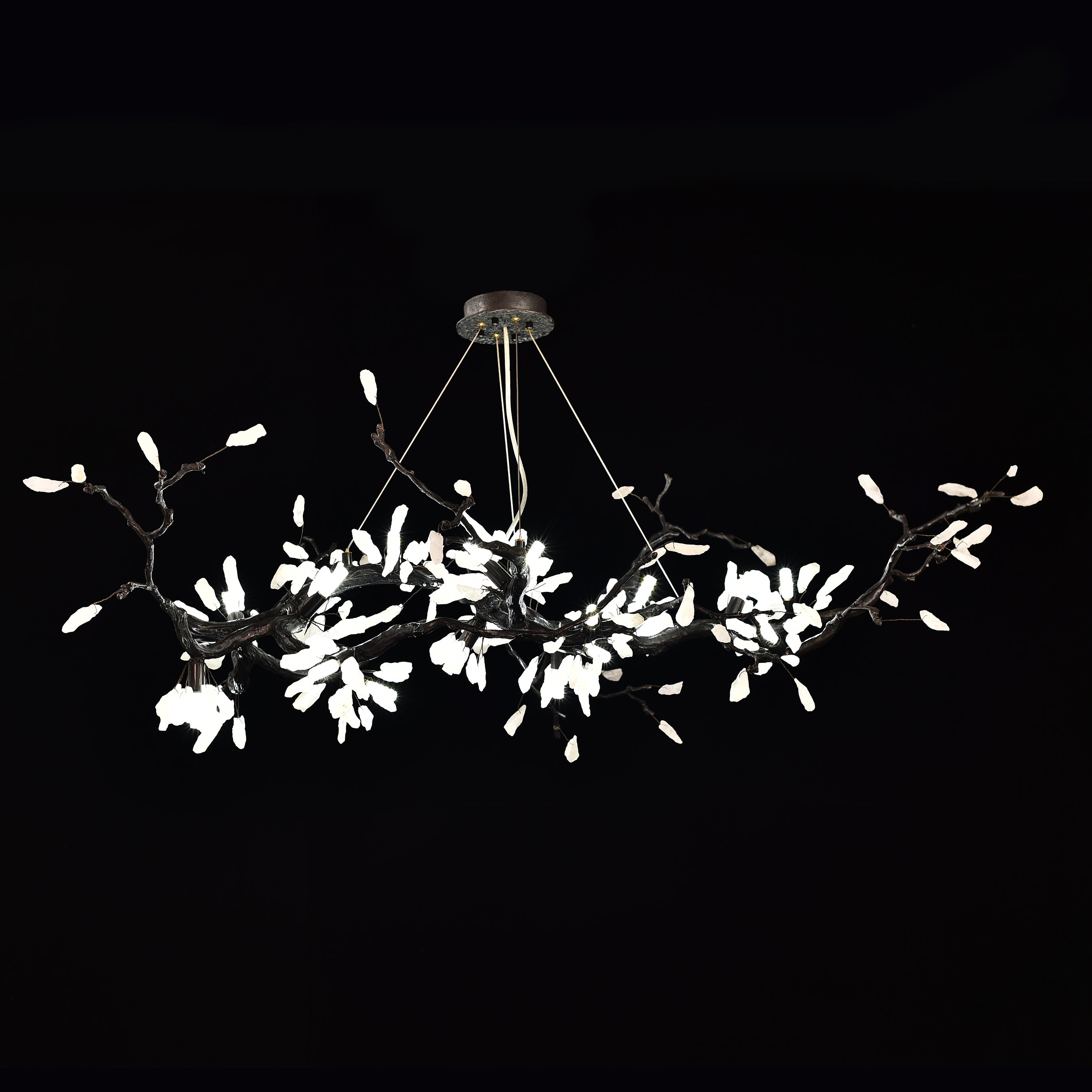 Selenite Crystal Blossom Branching Tree Chandelier by Bling Lighting Studio