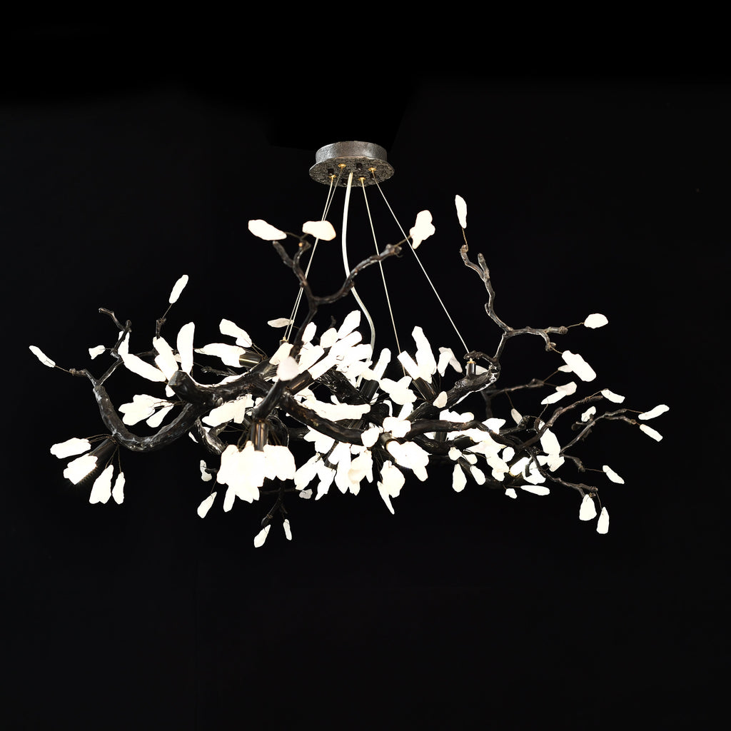 Selenite Crystal Blossom Branching Tree Chandelier by Bling Lighting Studio