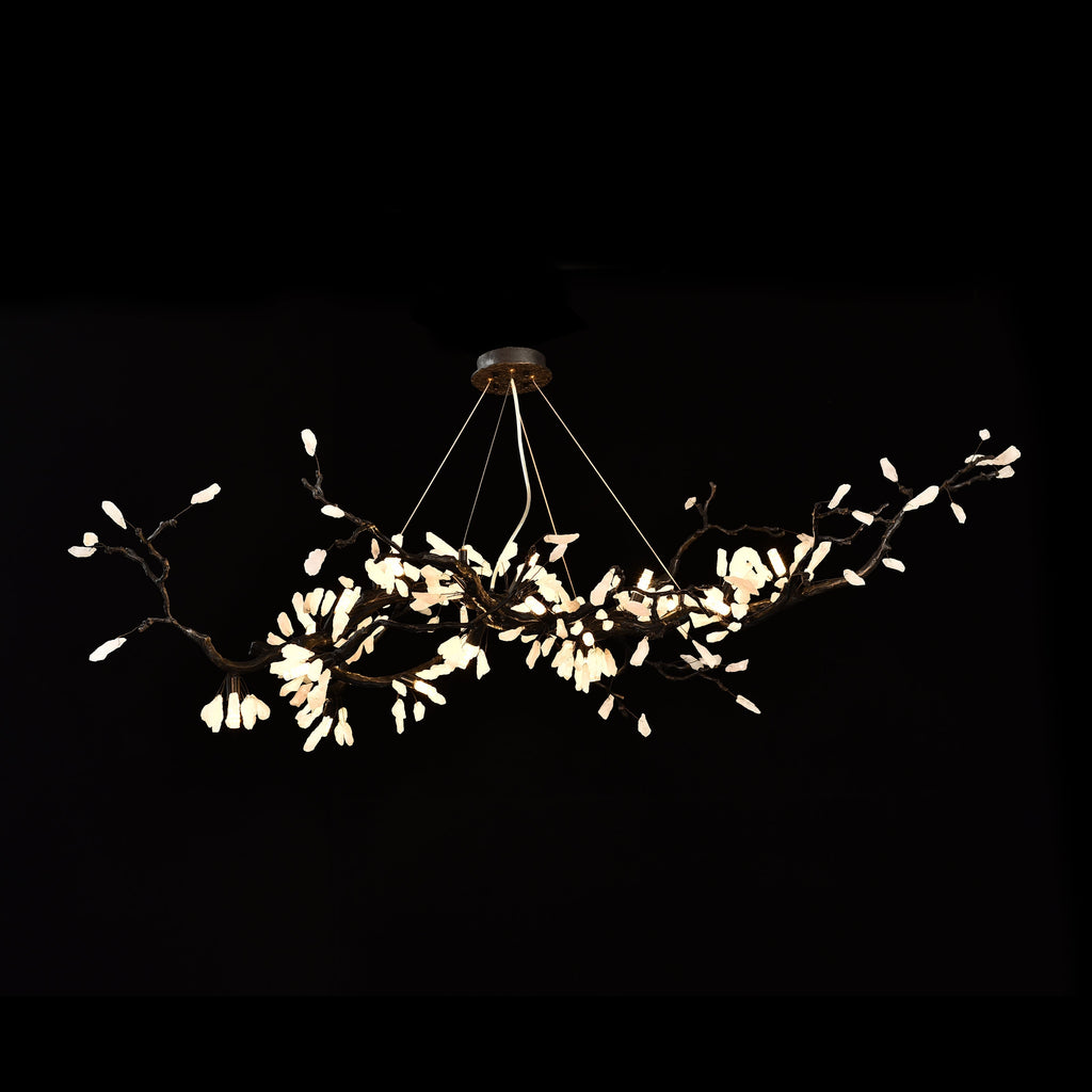 Selenite Crystal Blossom Branching Tree Chandelier by Bling Lighting Studio