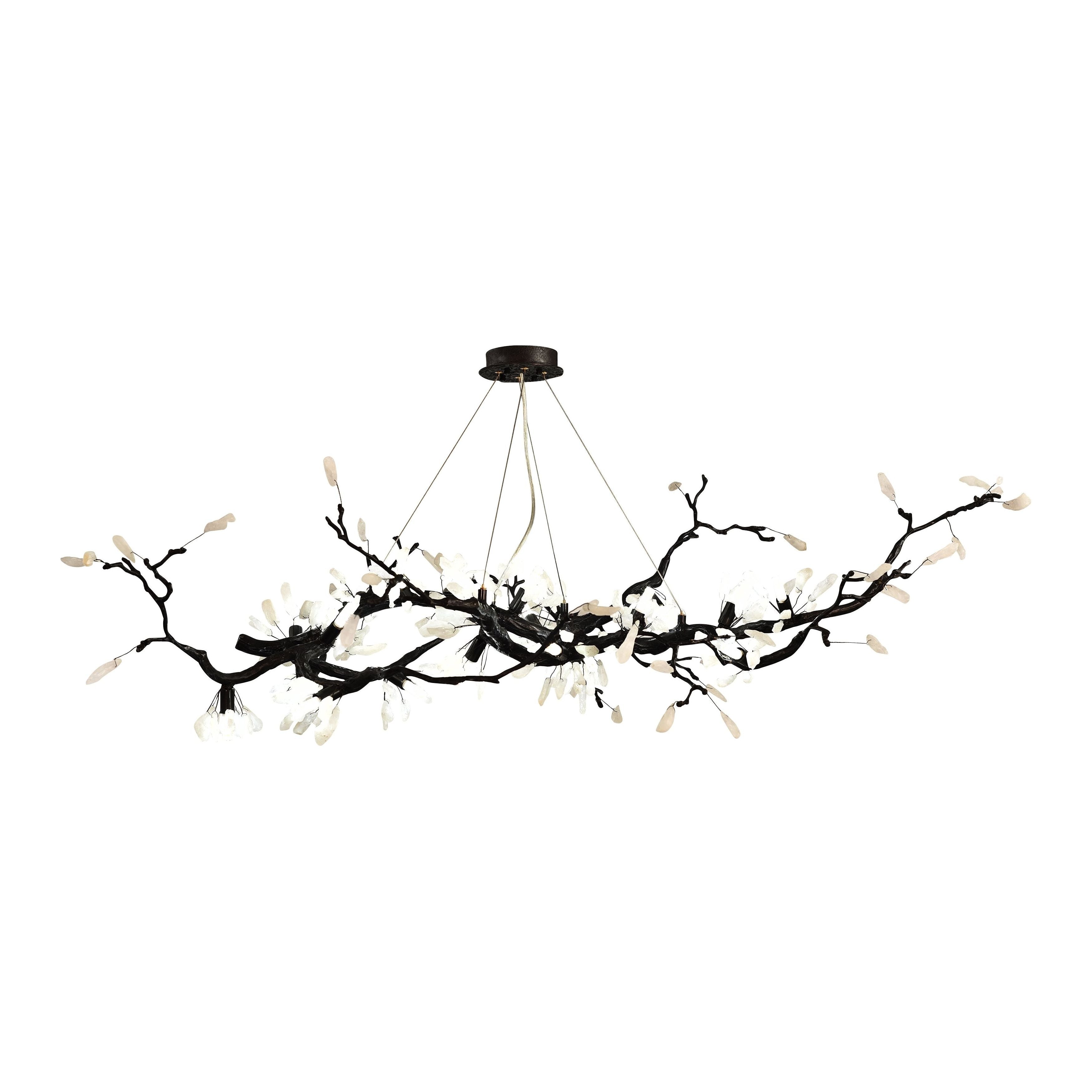 Selenite Crystal Blossom Branching Tree Chandelier by Bling Lighting Studio