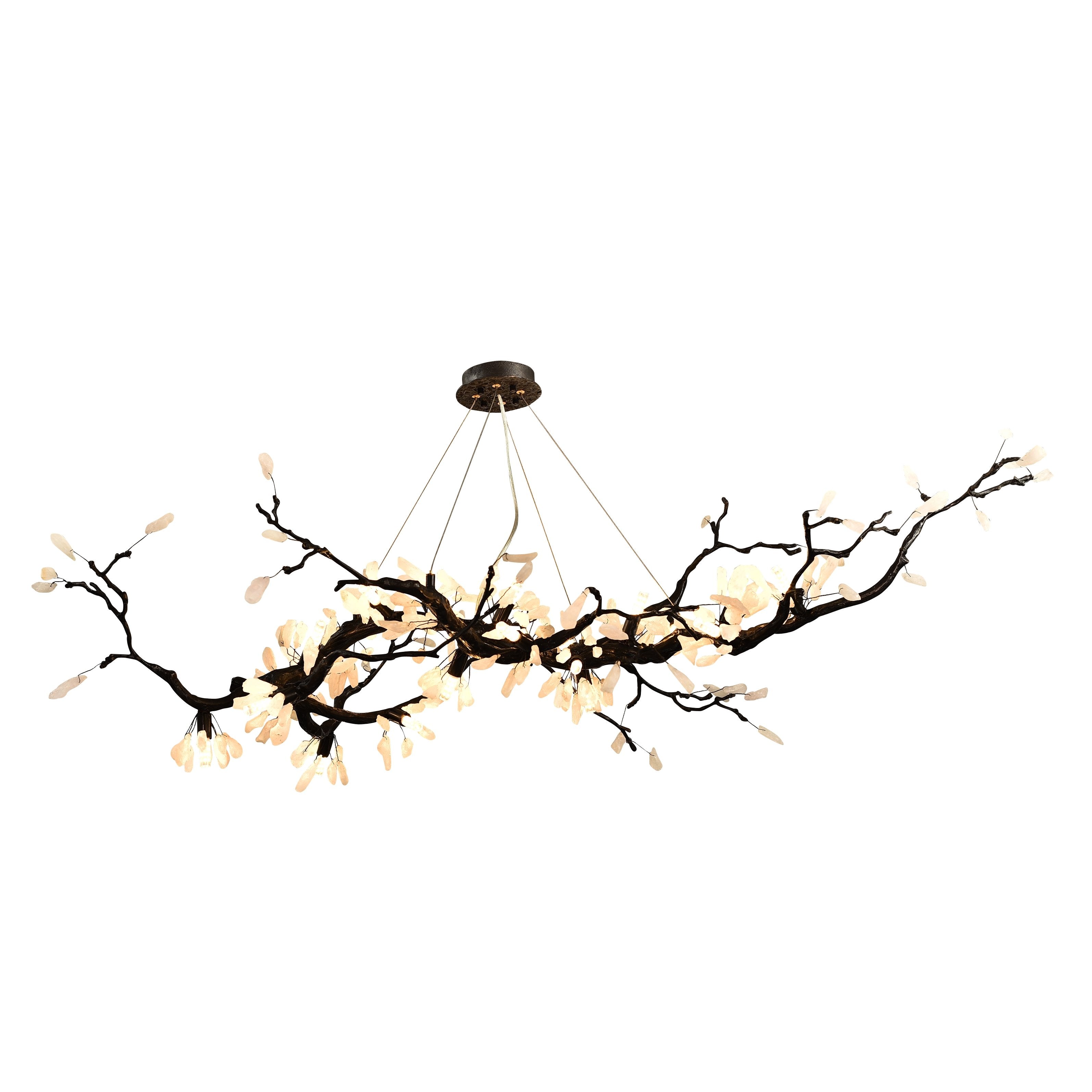 Selenite Crystal Blossom Branching Tree Chandelier by Bling Lighting Studio