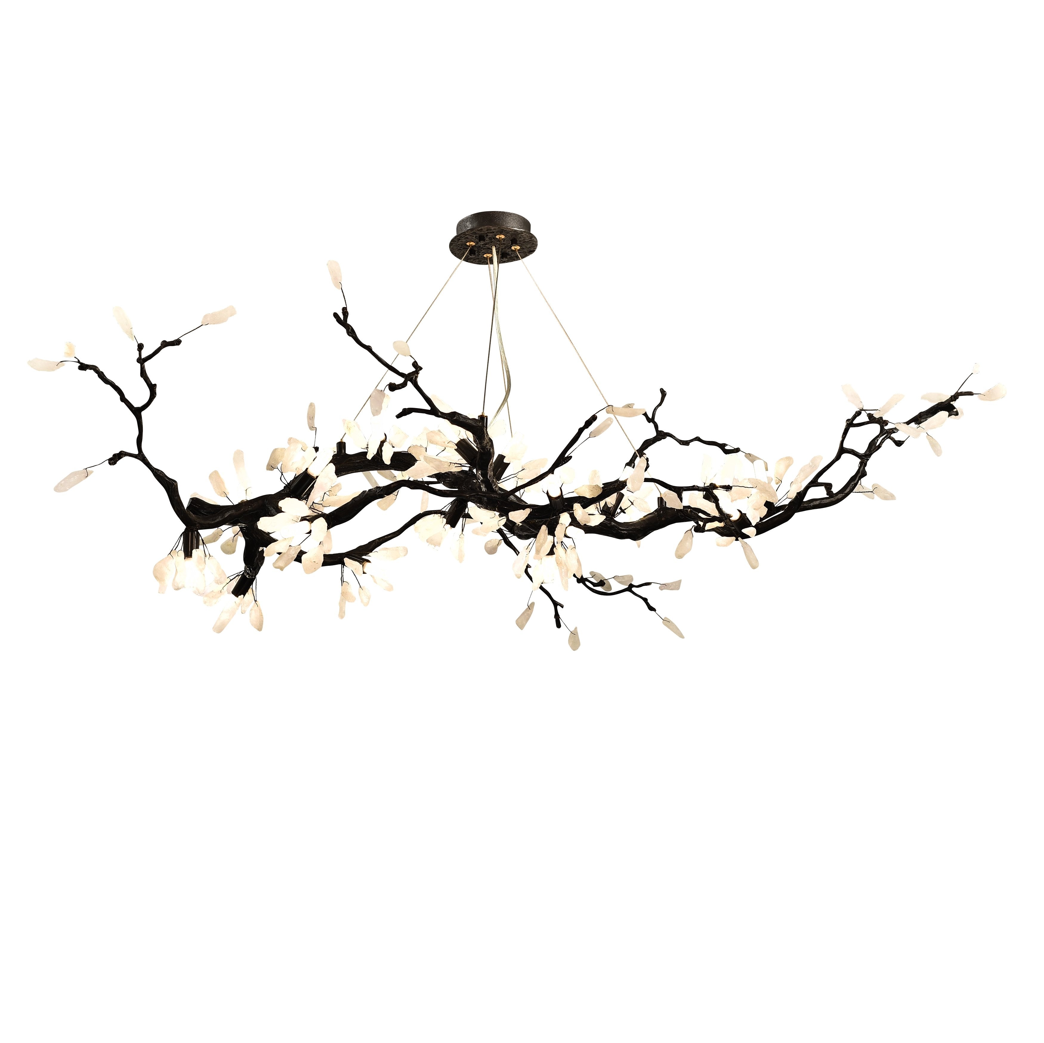 Selenite Crystal Blossom Branching Tree Chandelier by Bling Lighting Studio