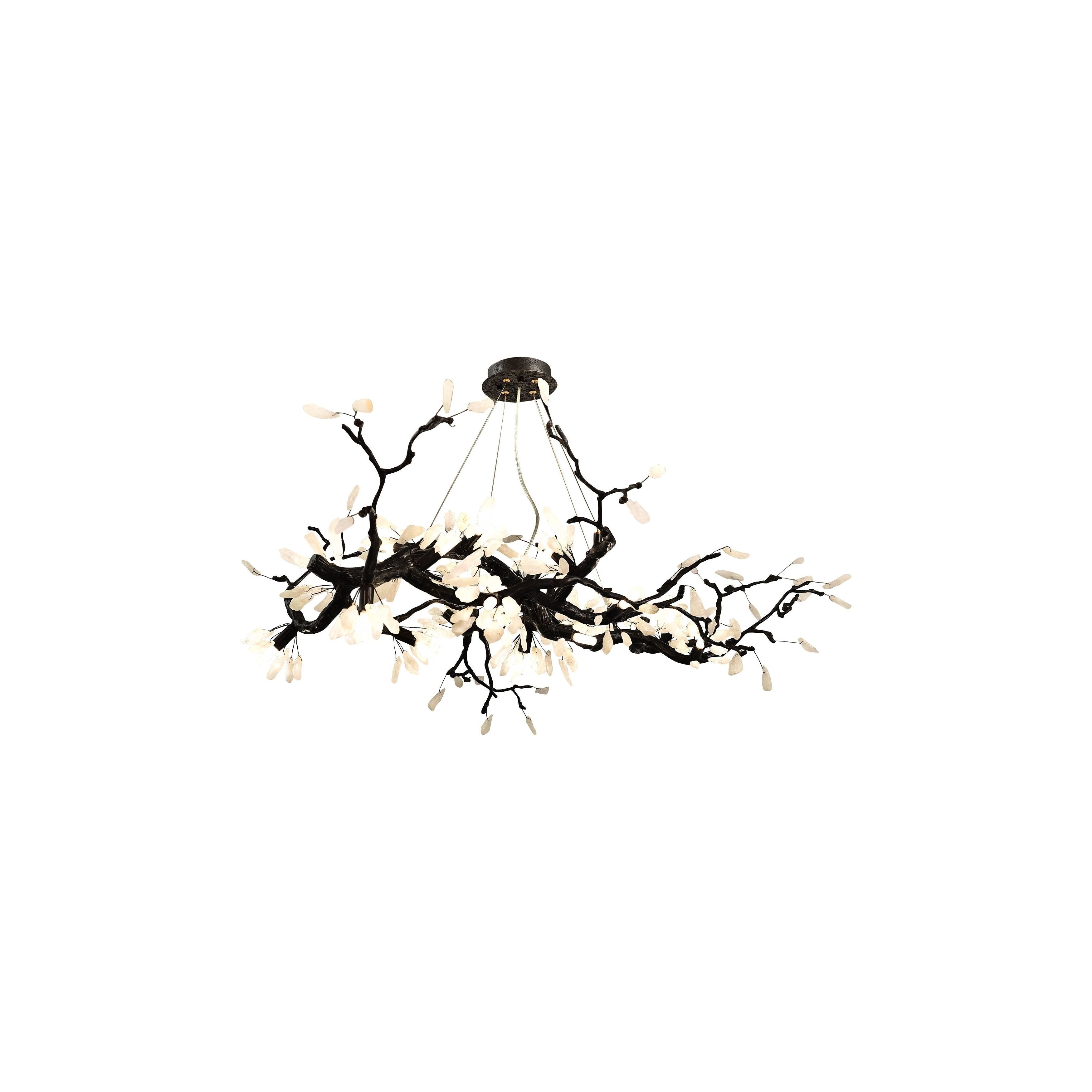 Selenite Crystal Blossom Branching Tree Chandelier by Bling Lighting Studio