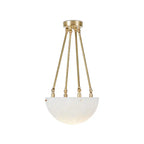 'Moon' Alabaster and Brass Pendant Lamp by Denis De La Mesiere