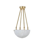 'Moon' Alabaster and Brass Pendant Lamp by Denis De La Mesiere