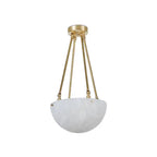 'Moon' Alabaster and Brass Pendant Lamp by Denis De La Mesiere