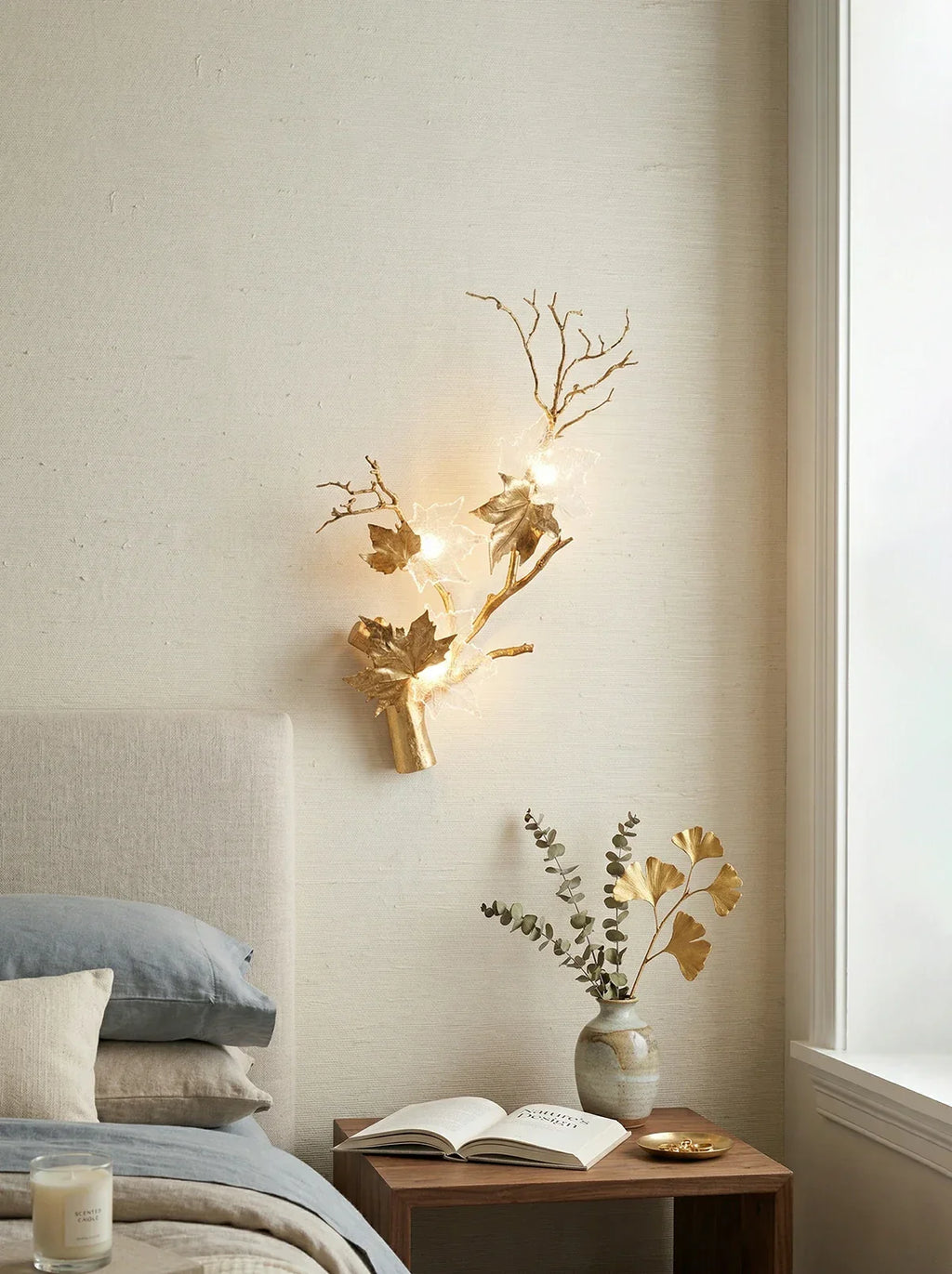 Mable Leaf Branch Wall Sconce detail view