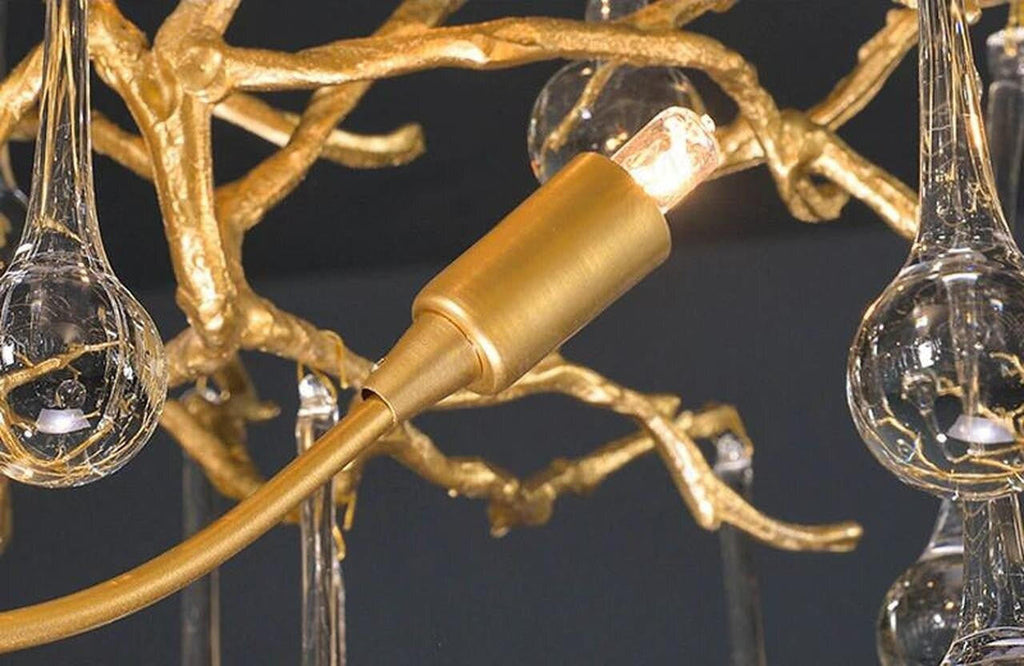 Madelena Crystal Droplet Gold Tree Branch Chandelier - A Chandelier That Looks Like Tree Branches
