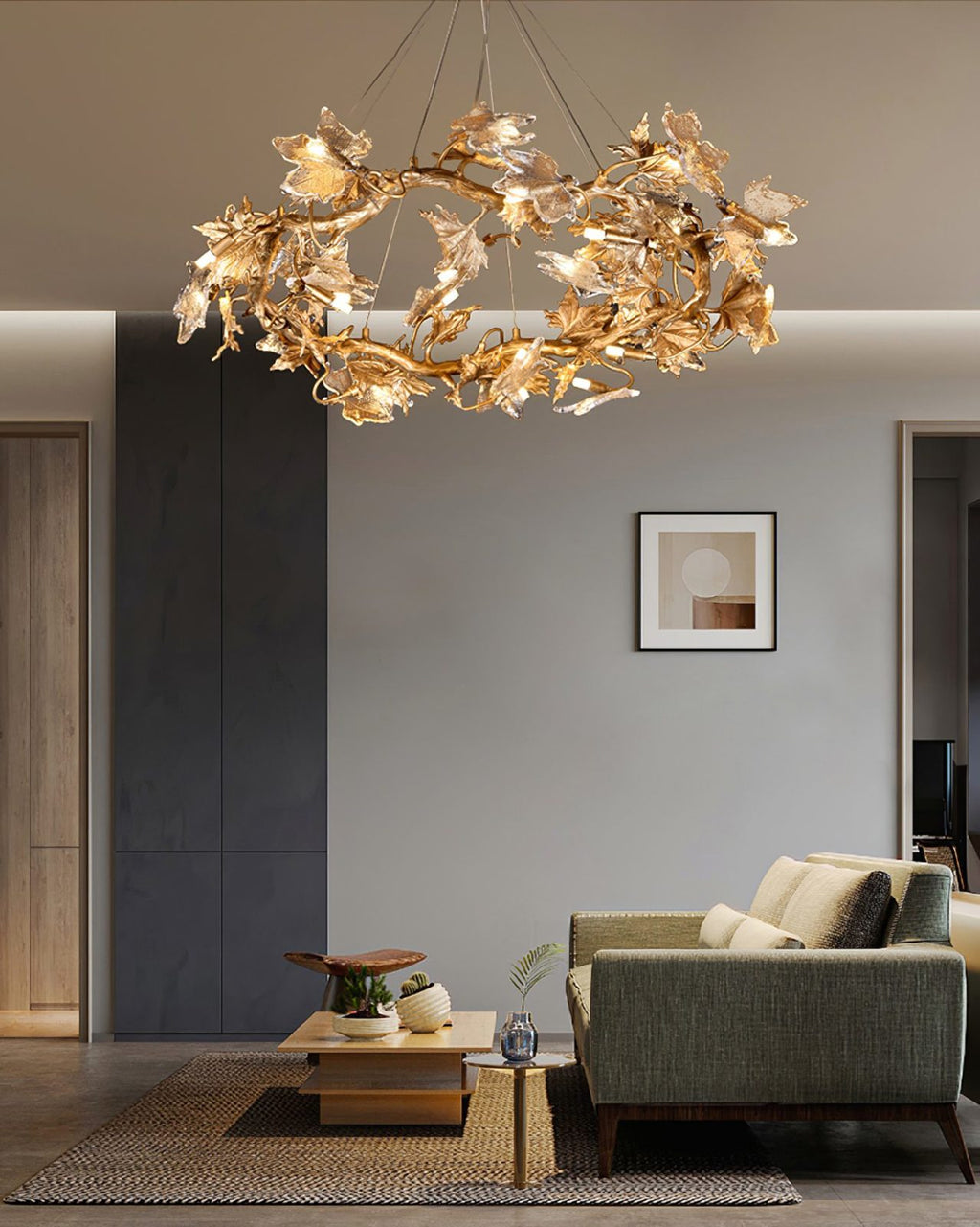 Maple Leaf Brass Branch Chandelier product image