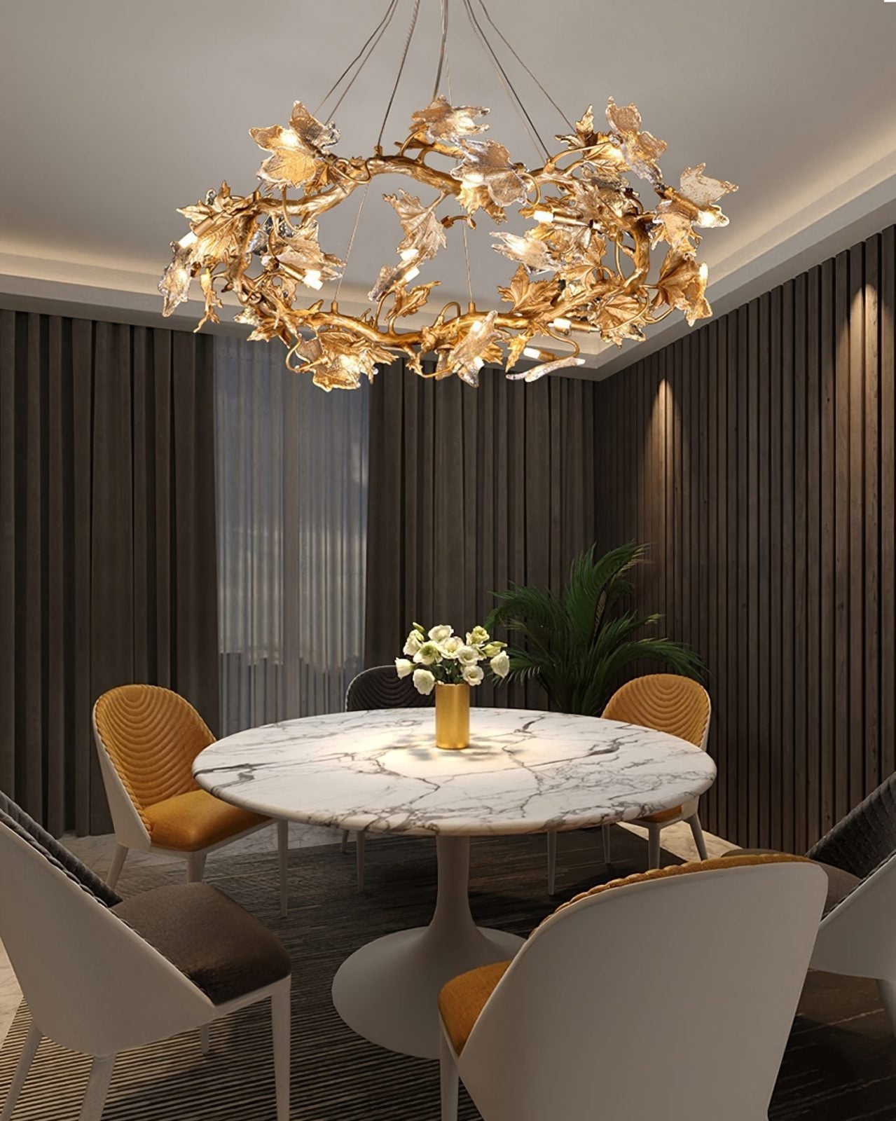 Maple Leaf Brass Branch Chandelier product image