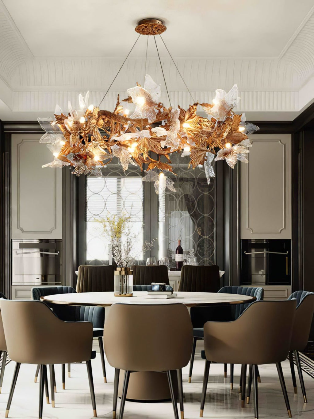 Maple Leaf Brass Branch Chandelier product image