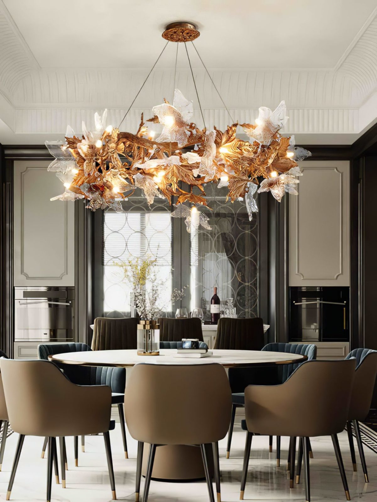Maple Leaf Brass Branch Chandelier product image