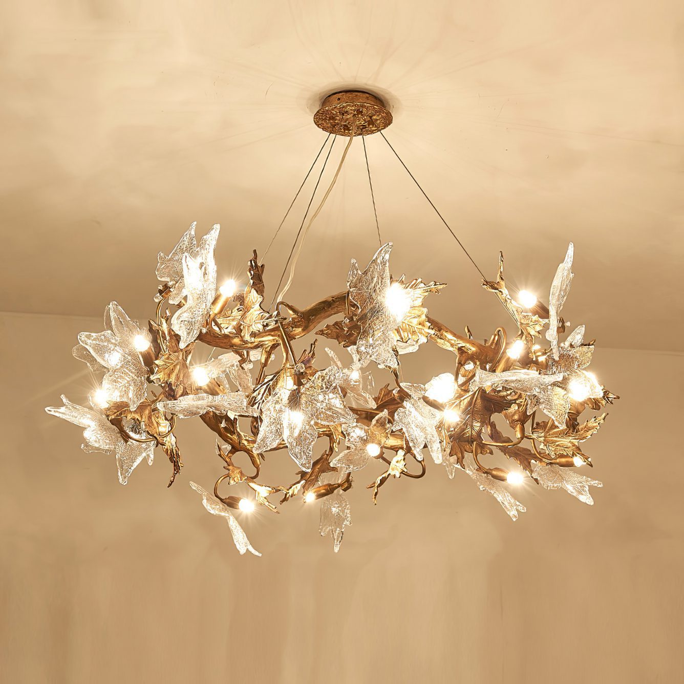Maple Leaf Brass Branch Chandelier product image