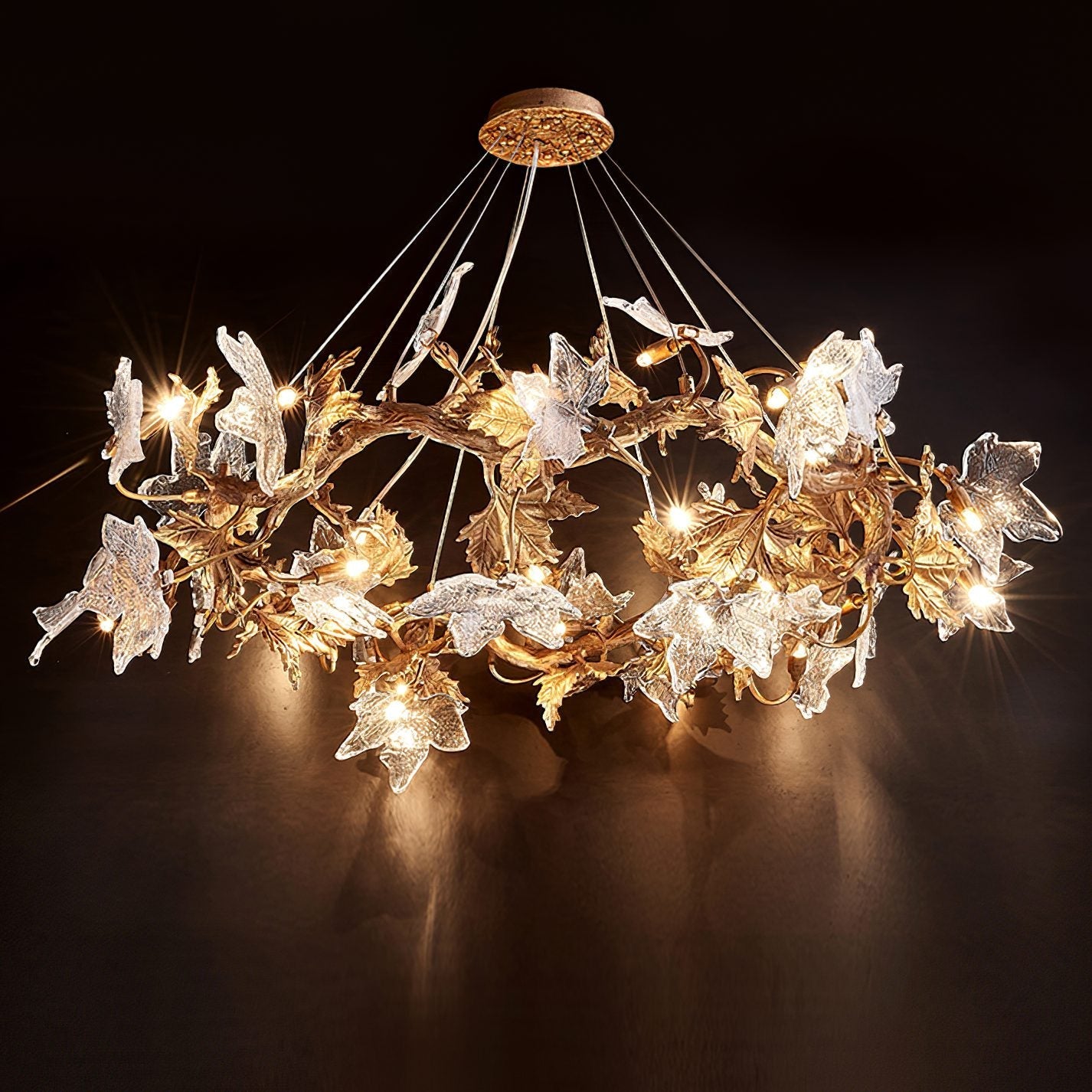 Maple Leaf Brass Branch Chandelier product image