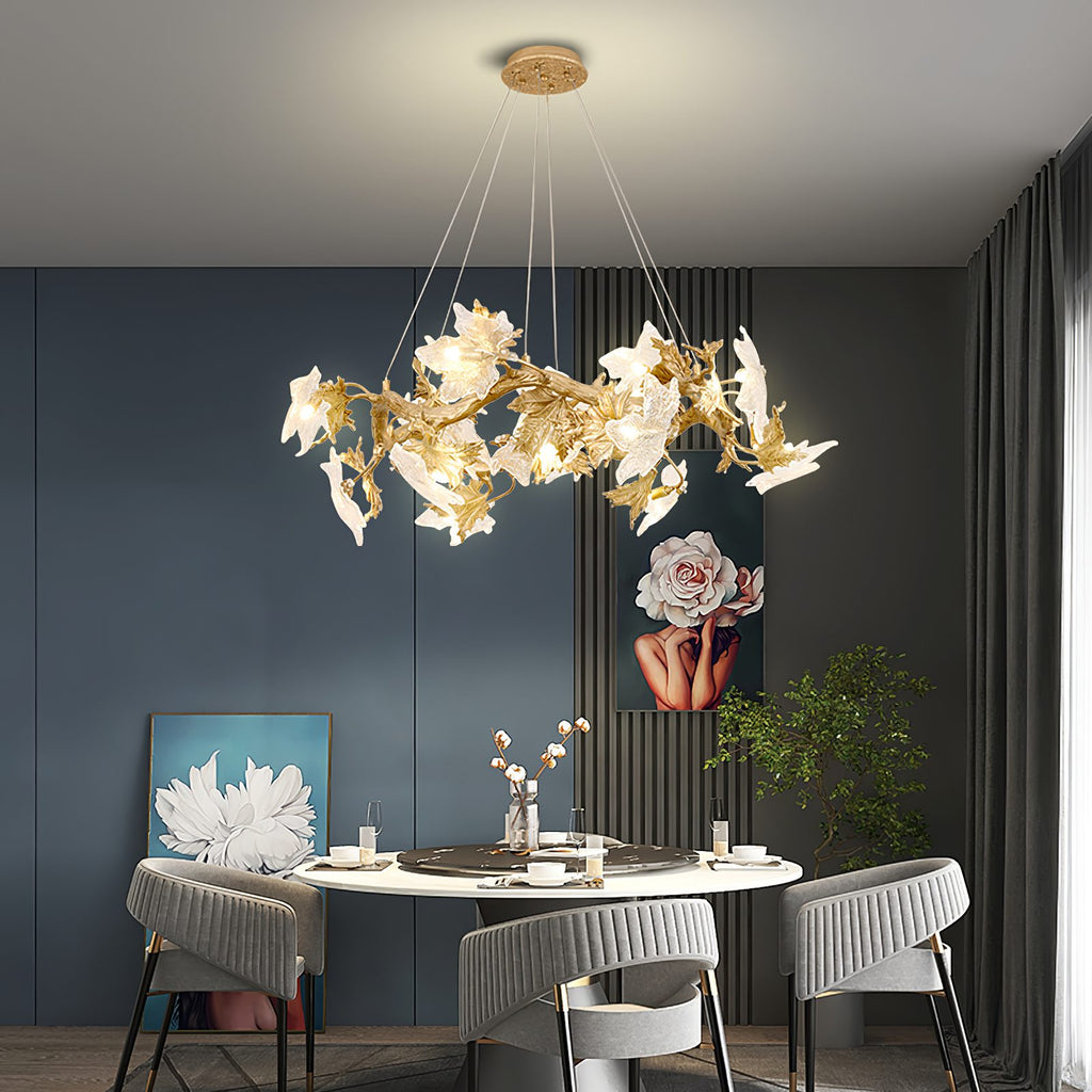 Maple Leaf Brass Branch Chandelier product image