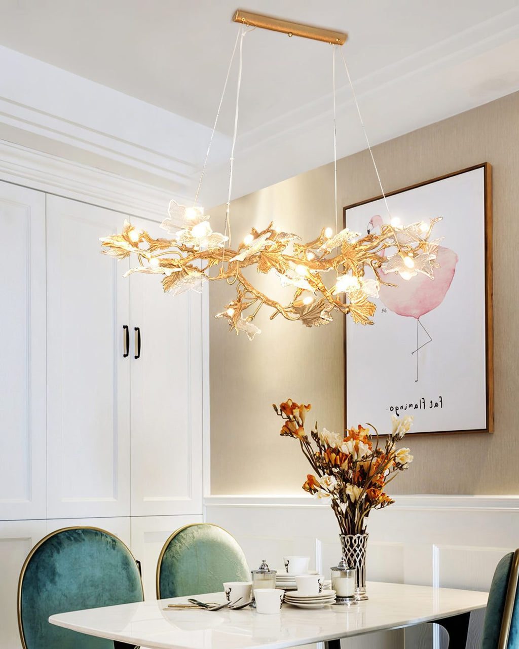 Maple Leaf Brass Branch Chandelier product image