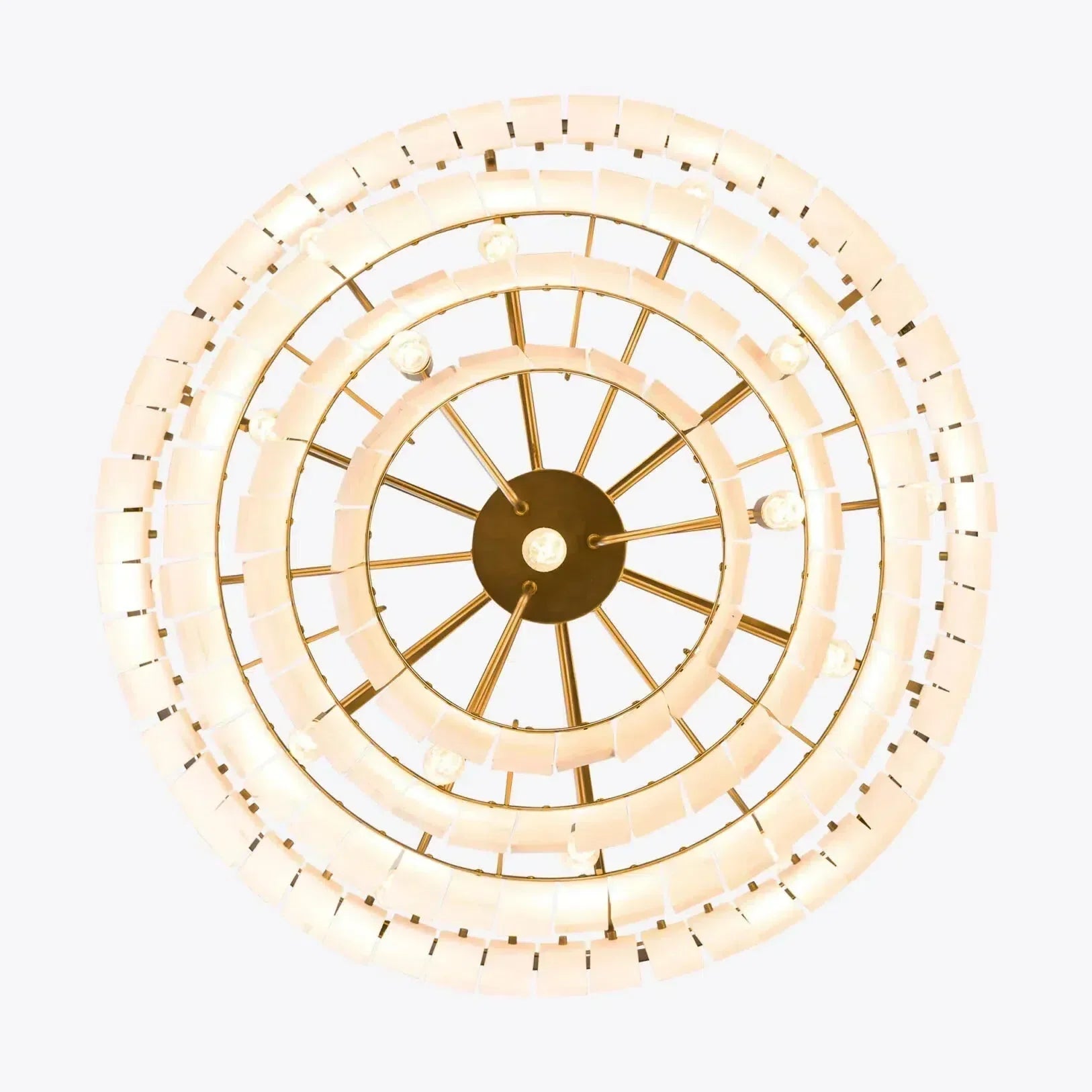 Modern Alabaster Tiered Chandelier by Bling Lighting Studio
