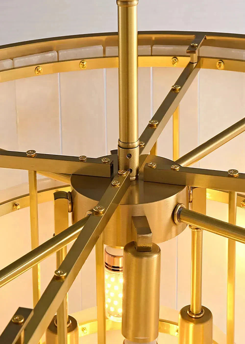 Modern Alabaster Tiered Chandelier by Bling Lighting Studio