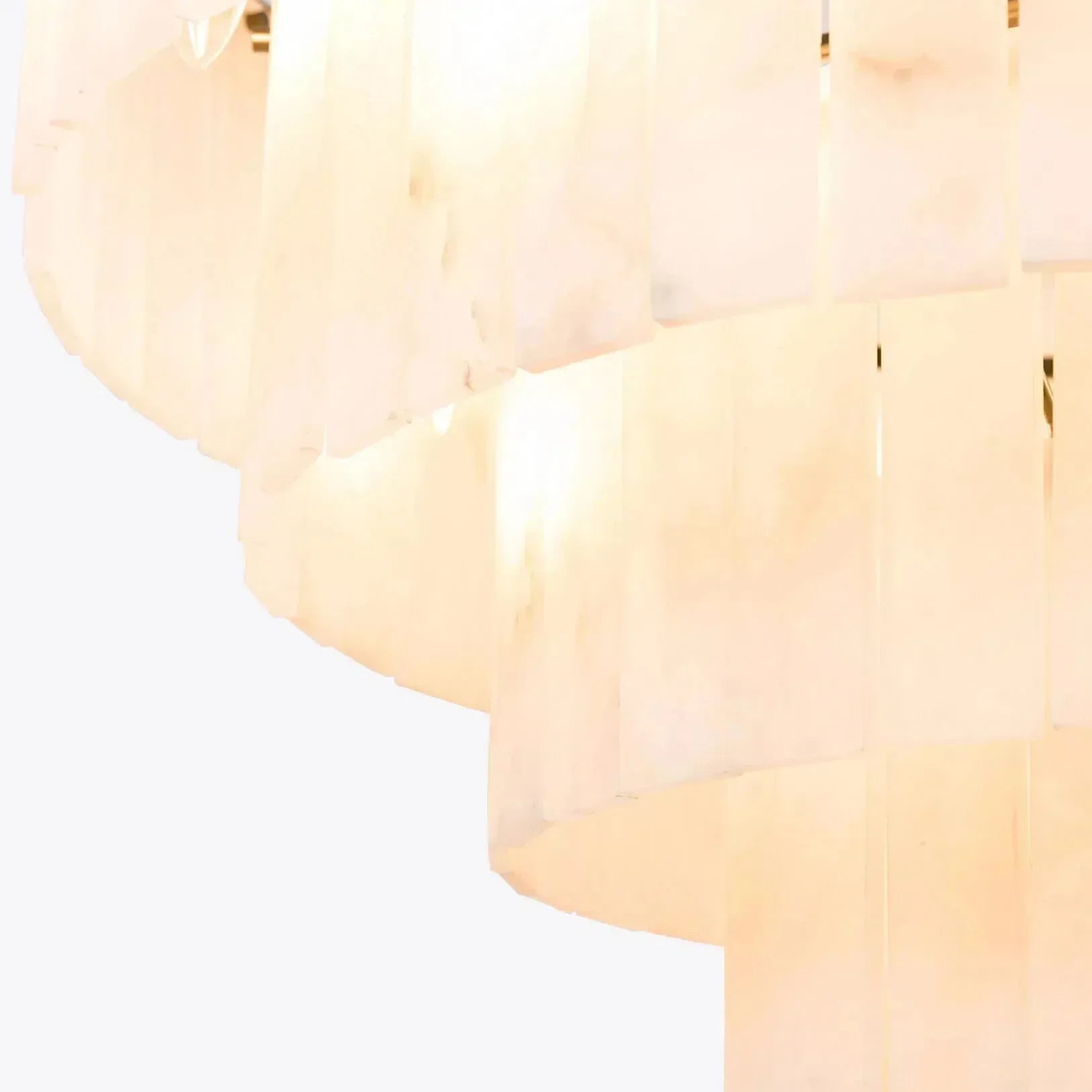 Modern Alabaster Tiered Chandelier by Bling Lighting Studio