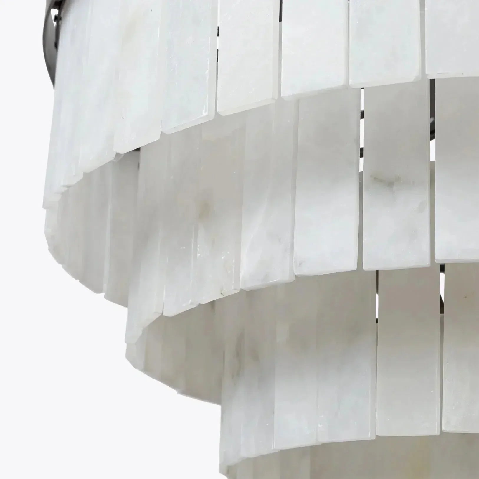 Modern Alabaster Tiered Chandelier by Bling Lighting Studio
