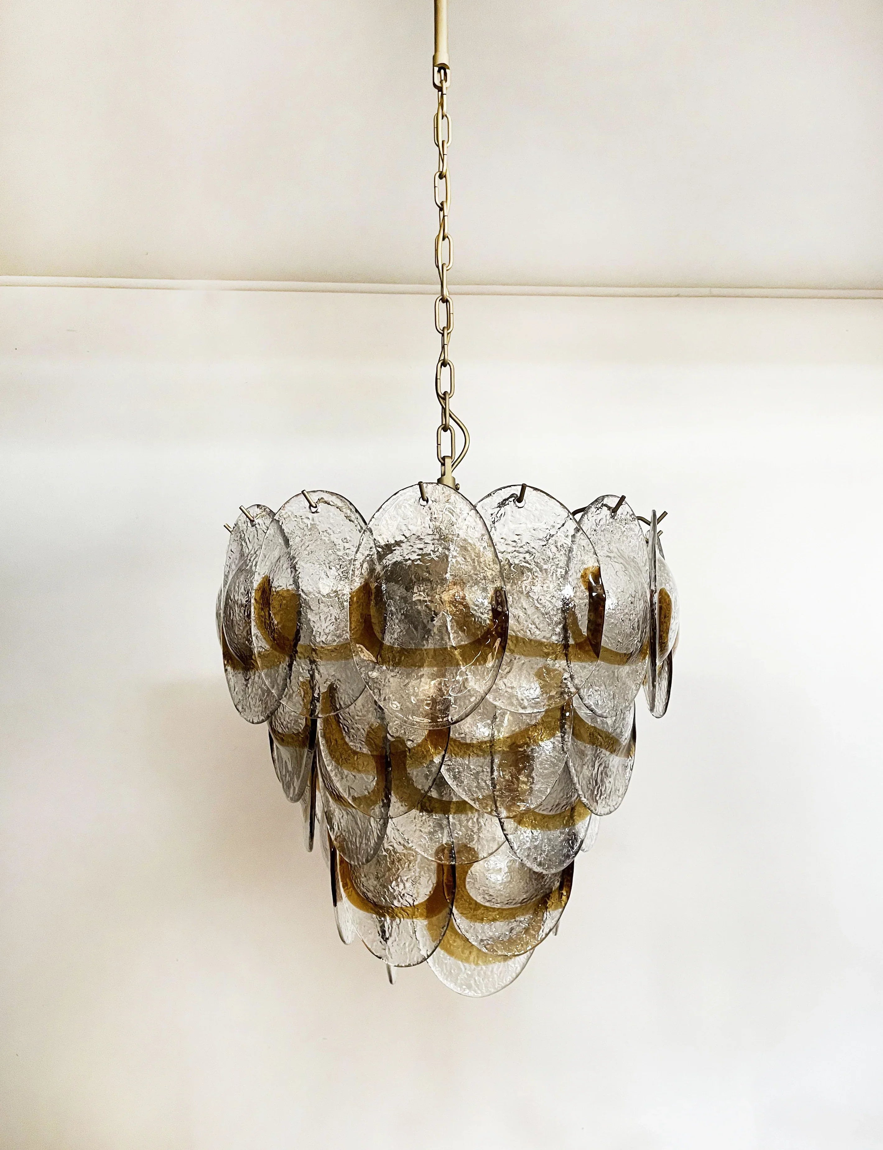 Mazzega Murano Transparent Amber Glasses Chandelier product image
