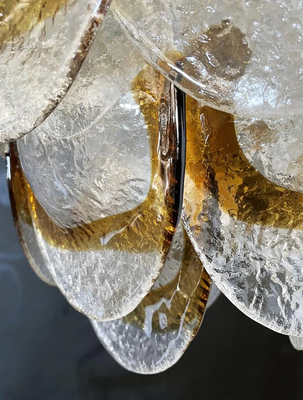 Mazzega Murano Transparent Amber Glasses Chandelier product image