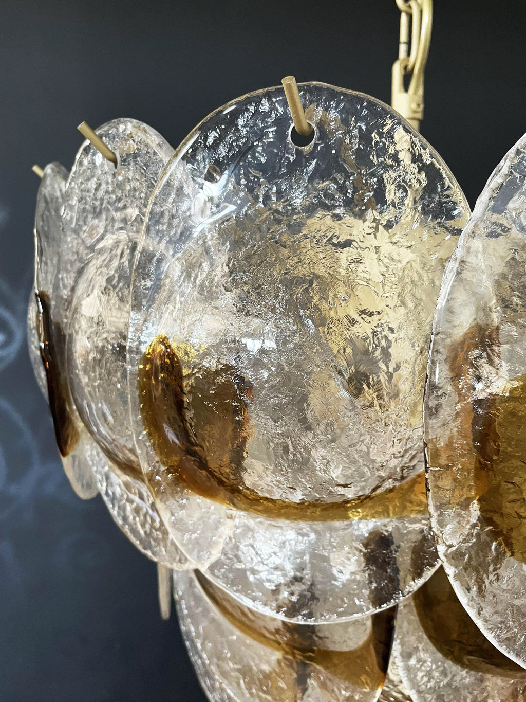 Mazzega Murano Transparent Amber Glasses Chandelier product image