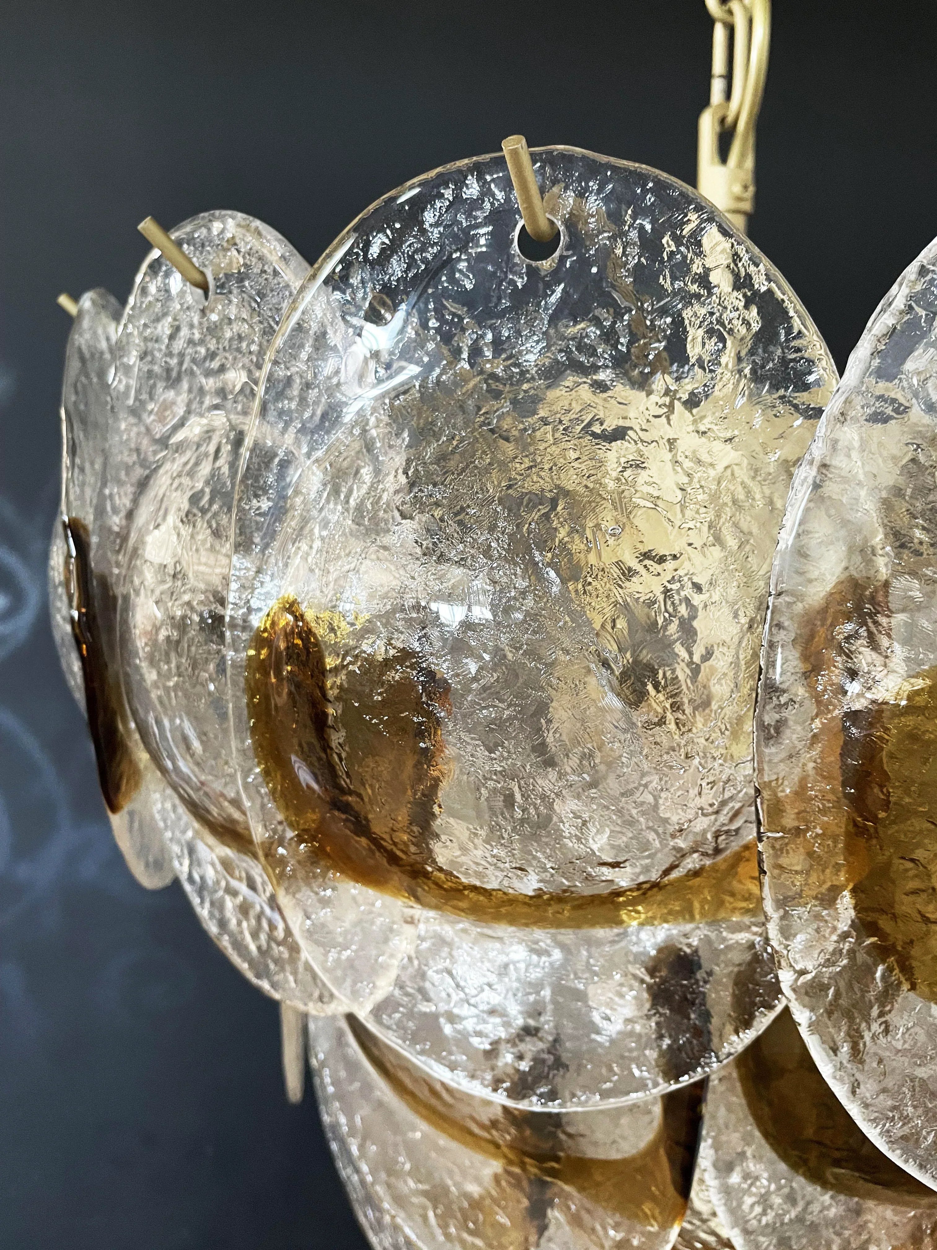 Mazzega Murano Transparent Amber Glasses Chandelier product image