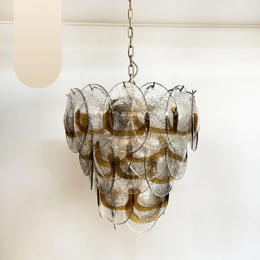 Mazzega Murano Transparent Amber Glasses Chandelier product image