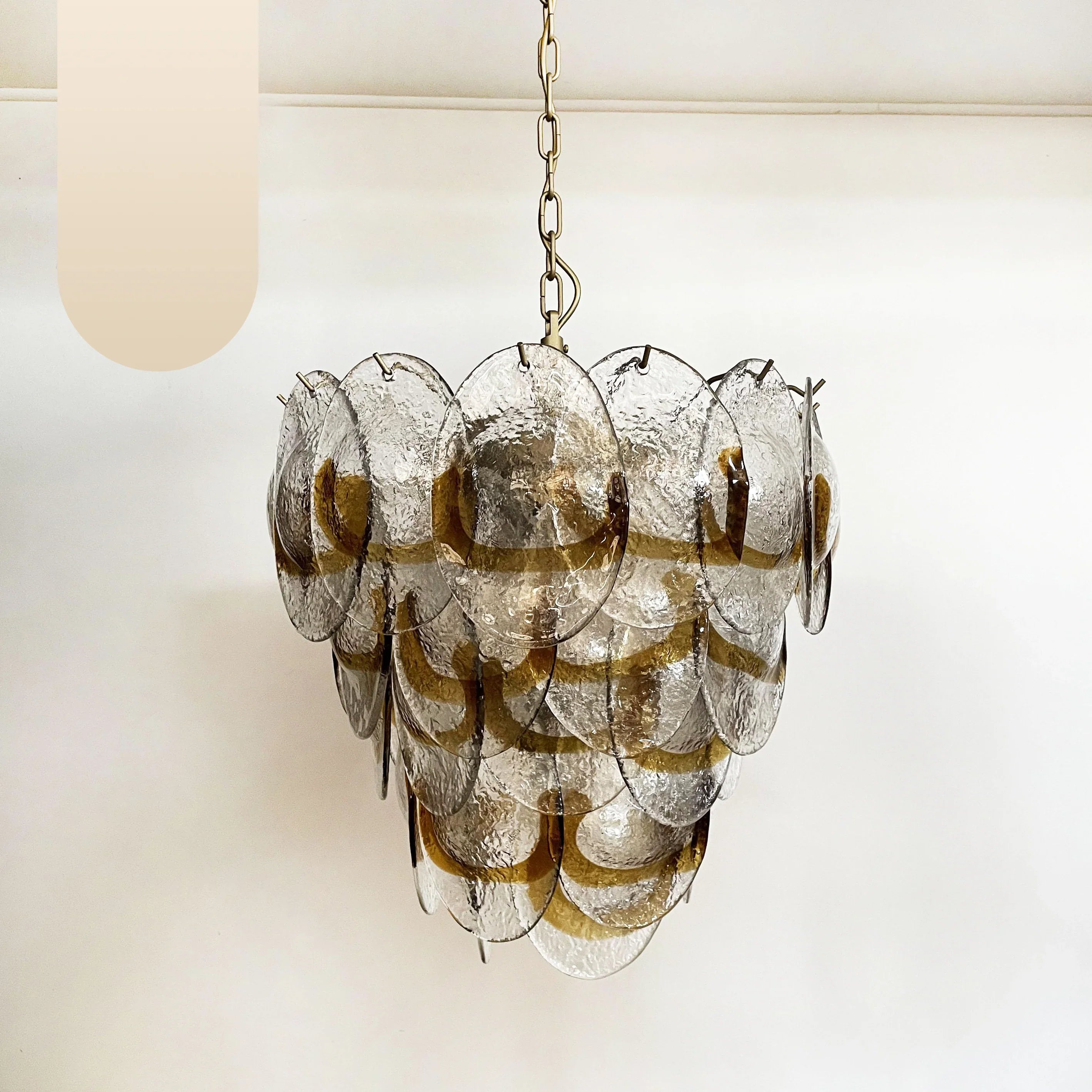 Mazzega Murano Transparent Amber Glasses Chandelier product image