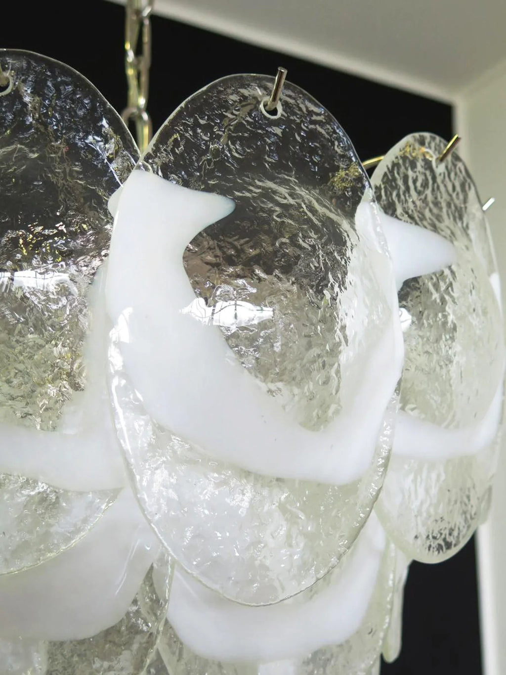 Mazzega Murano Transparent White Glasses Chandelier product image