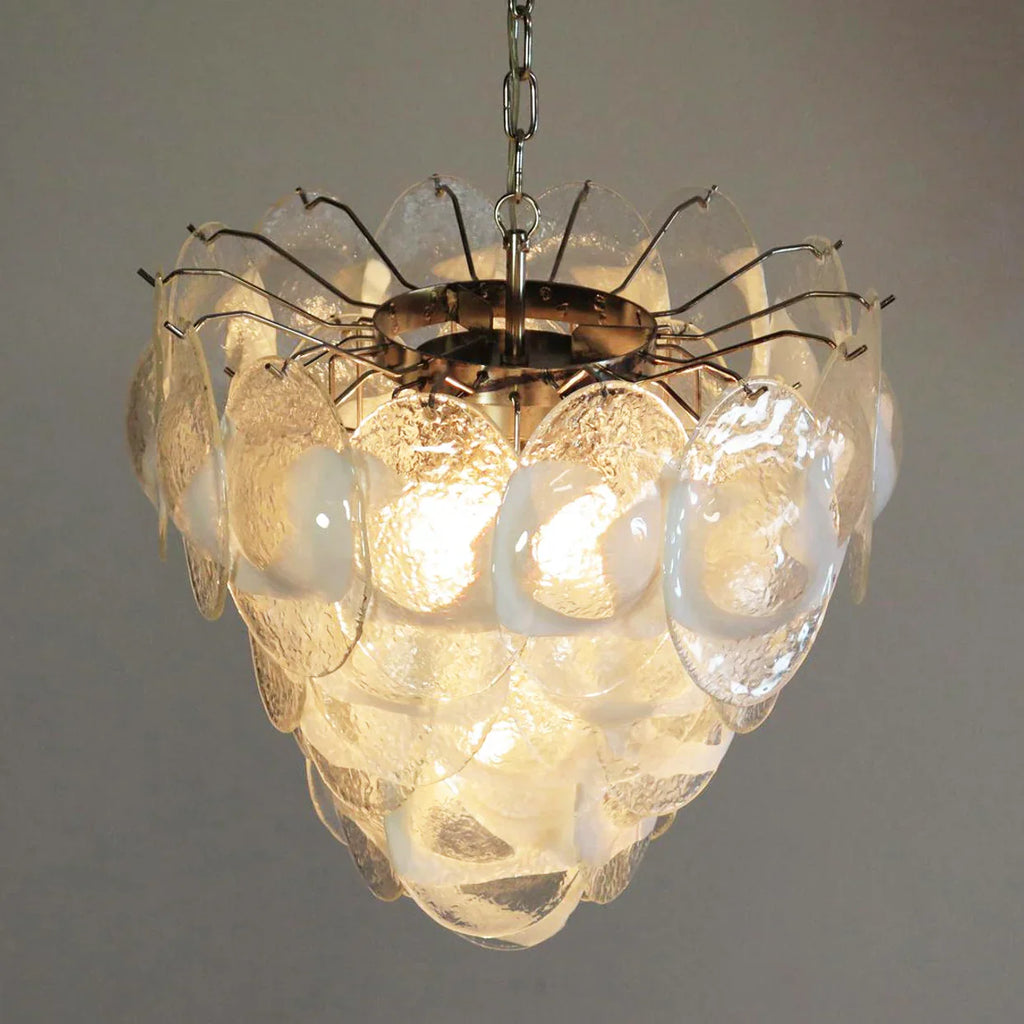Mazzega Murano Transparent White Glasses Chandelier product image
