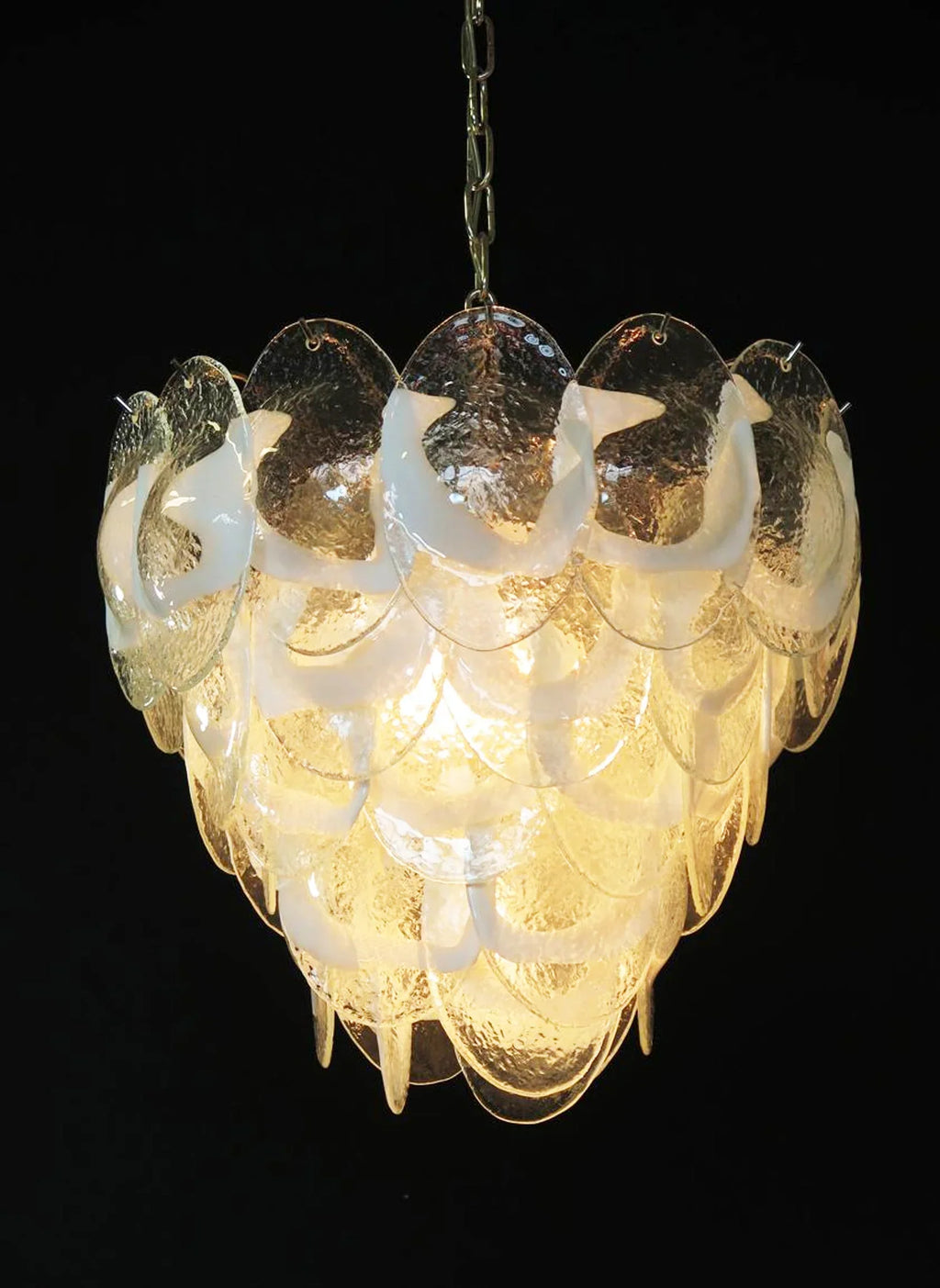 Mazzega Murano Transparent White Glasses Chandelier product image