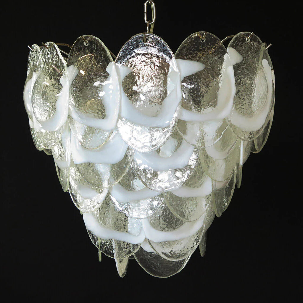 Mazzega Murano Transparent White Glasses Chandelier product image