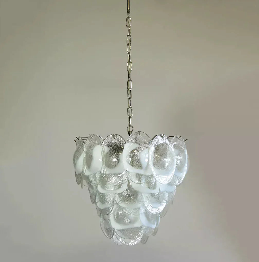 Mazzega Murano Transparent White Glasses Chandelier additional product view