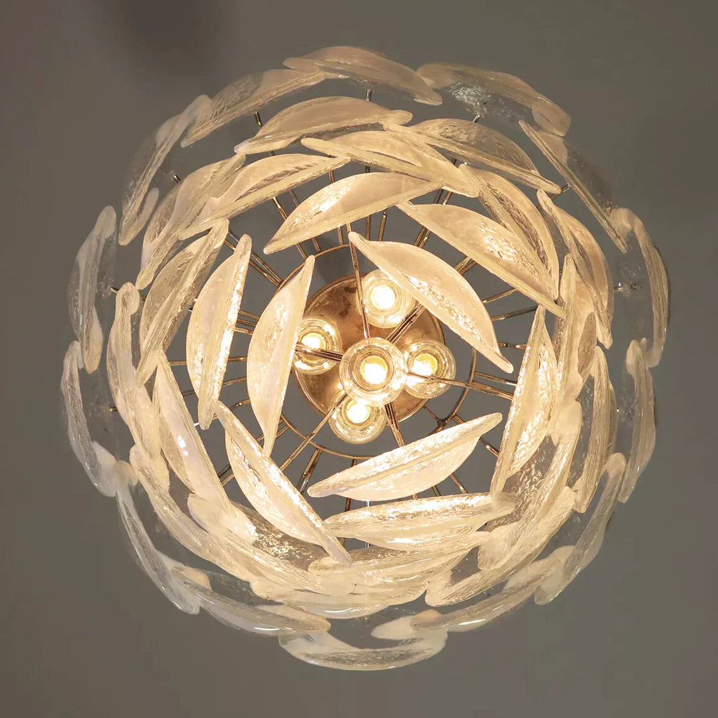 Mazzega Murano Transparent White Glasses Chandelier product image
