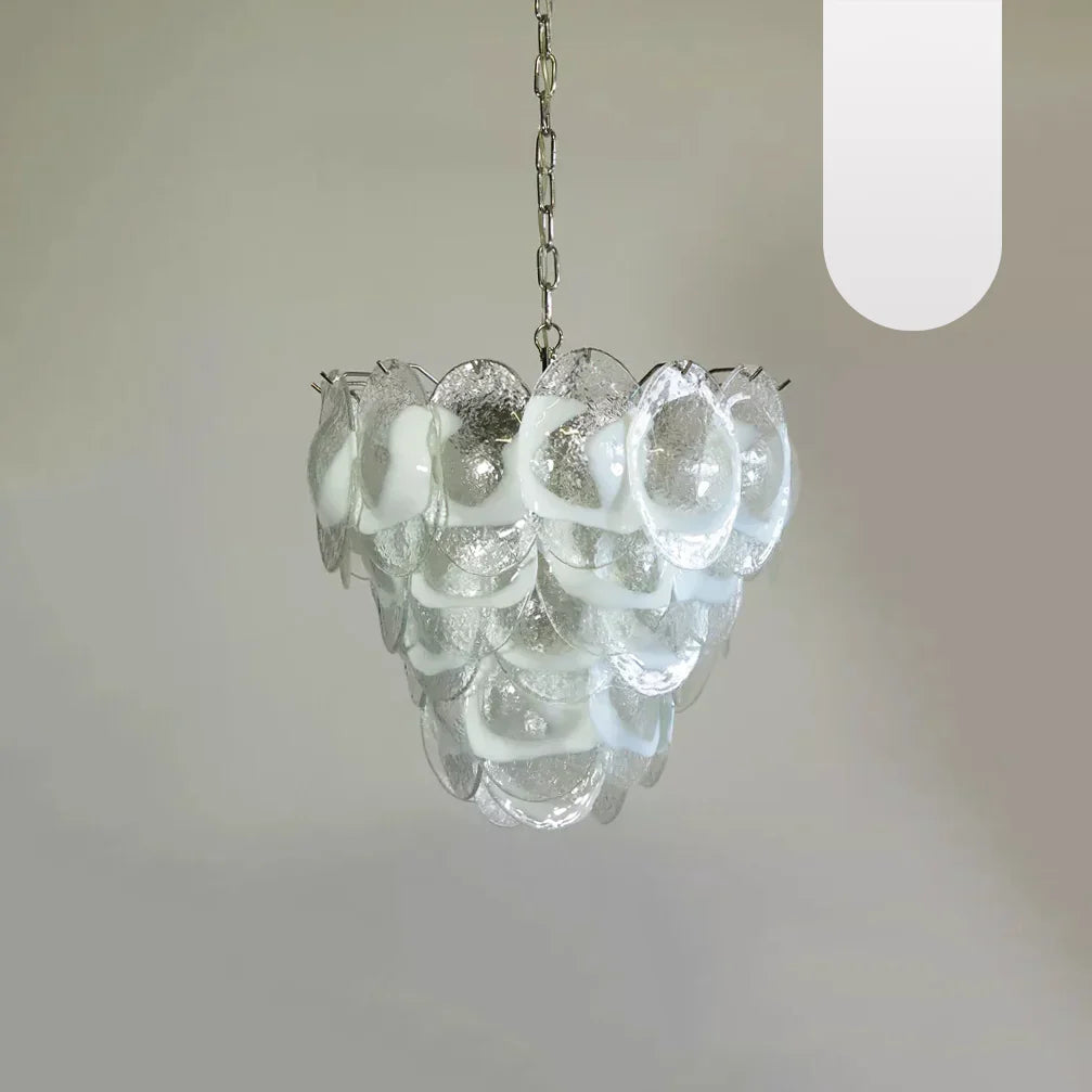 Mazzega Murano Transparent White Glasses Chandelier product image