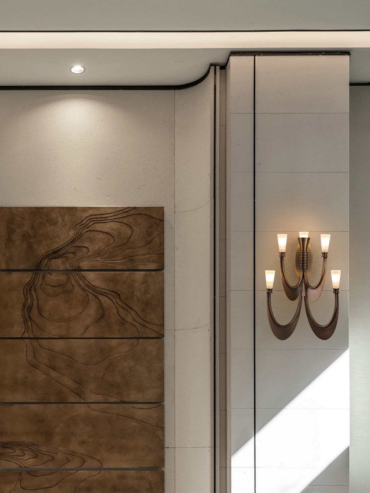Metropolis Grand Alabaster Sconce by Bling Lighting Studio