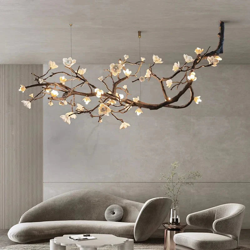 Wanos Crystal Flower Tree Branch Chandelier by Bling Lighting Studio
