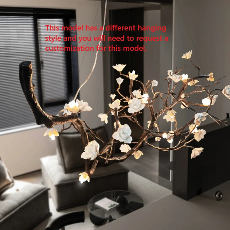 Wanos Crystal Flower Tree Branch Chandelier by Bling Lighting Studio