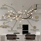 Wanos Crystal Flower Tree Branch Chandelier by Bling Lighting Studio