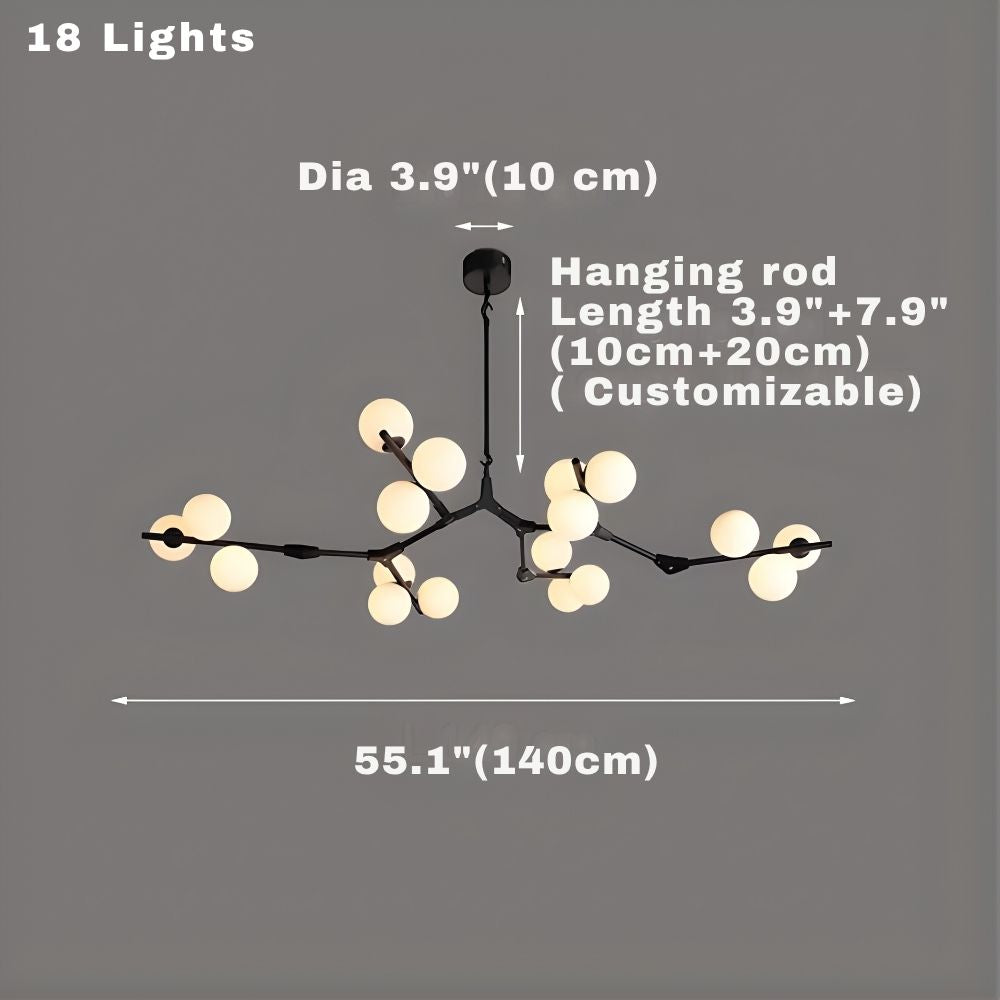 Lio Globe Tree Branch Chandelier by Bling Lighting Studio