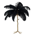Modern Designer Brass Ostrich Feather Table Lamp Decorative Pure Copper Bedside Light For Women's Bedroom by Bling Lighting Studio