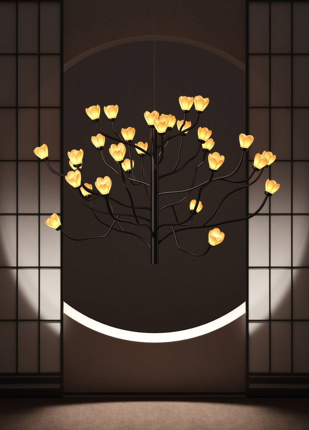 Mokuren Branch Chandelier material and finish detail