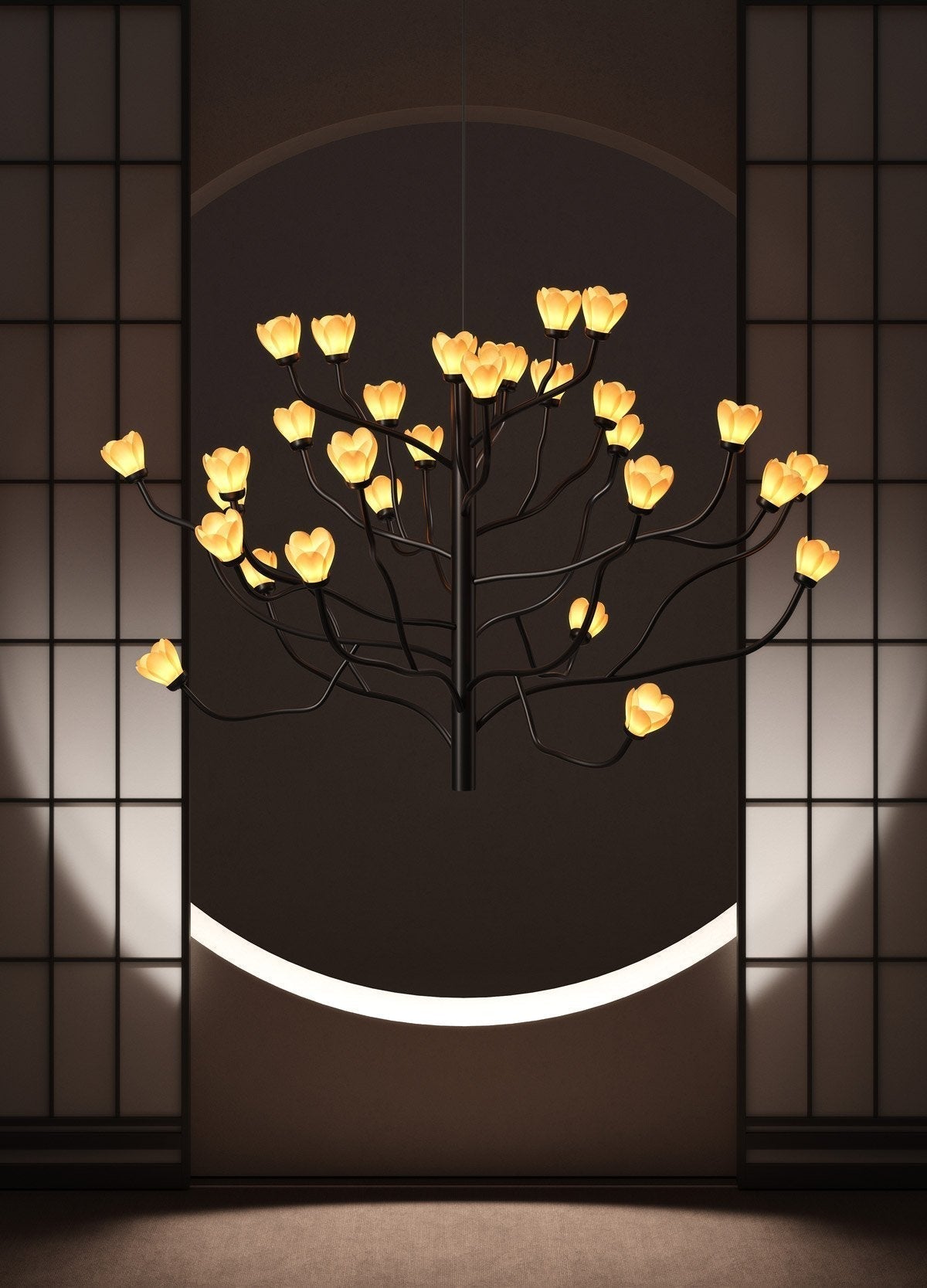 Mokuren Branch Chandelier material and finish detail
